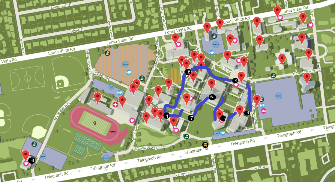 Health and Wellness tour map.