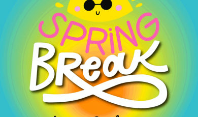 Illustration of the sun wearing sun glasses and text that re Illustration of the sun wearing sun glasses and text that re